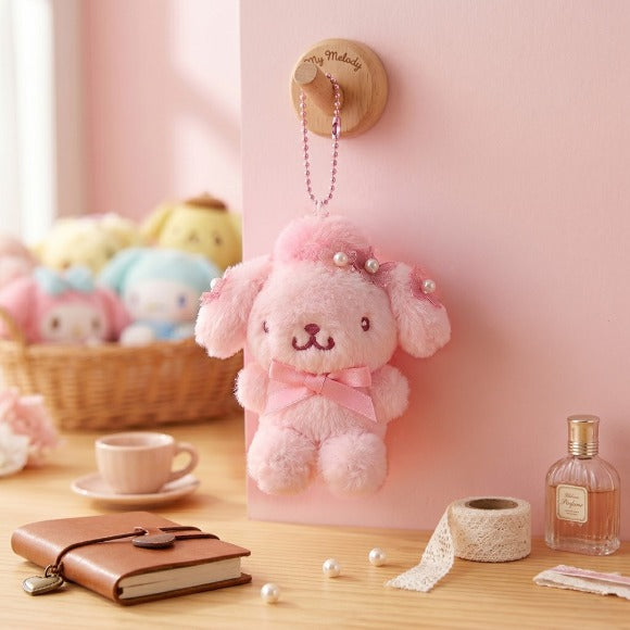 Pompompurin Pearl Ribbon Keychain