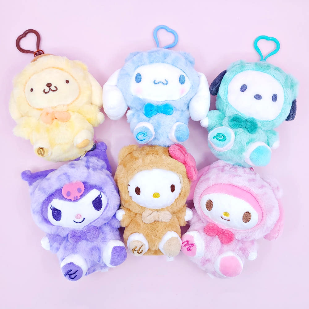 My Melody Leopard Print Plush Keychain