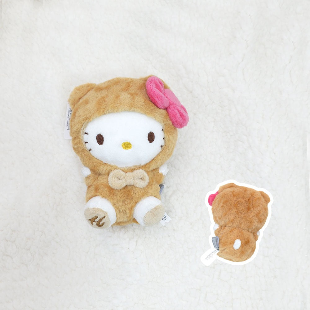 Hello Kitty Leopard Print Plush Keychain