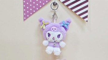 SANRIO PEARL HEART BACKPACK KEYCHAIN - KUROMI 13CM