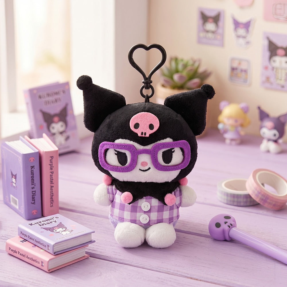 Kuromi Heart Nerdy Glasses Keychain