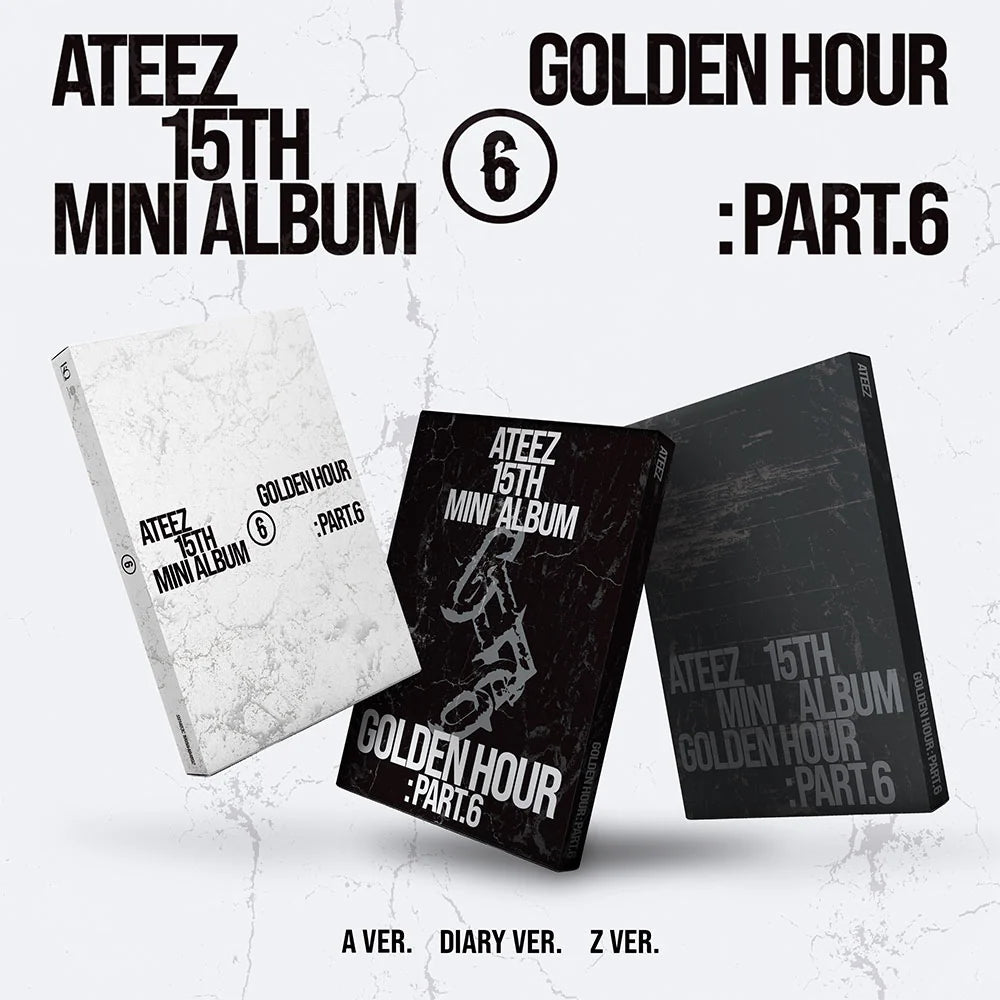 [PRE-ORDER] (KOR VER.) ATEEZ (에이티즈) 15th Mini Album - [GOLDEN HOUR : Part.6] (A / DIARY / Z Ver.)