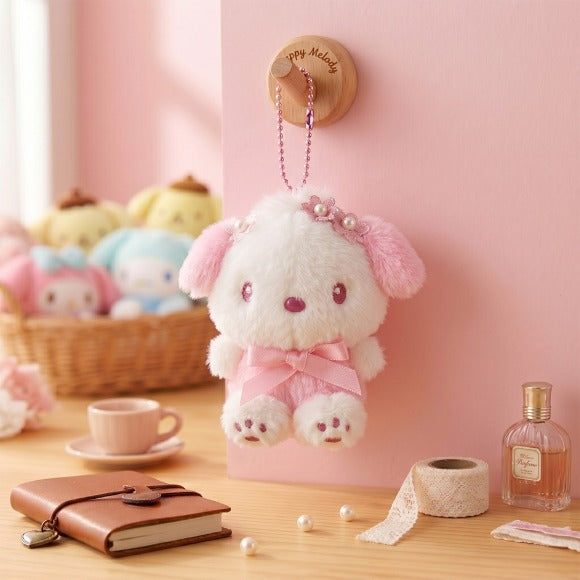 Pochacco Pearl Ribbon Keychain