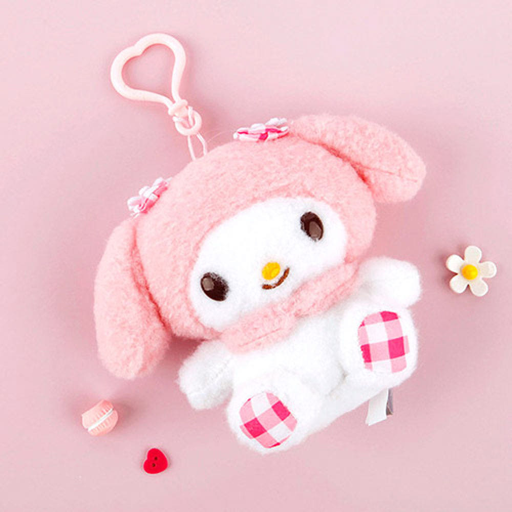 My Melody Flower Plaid Keychain