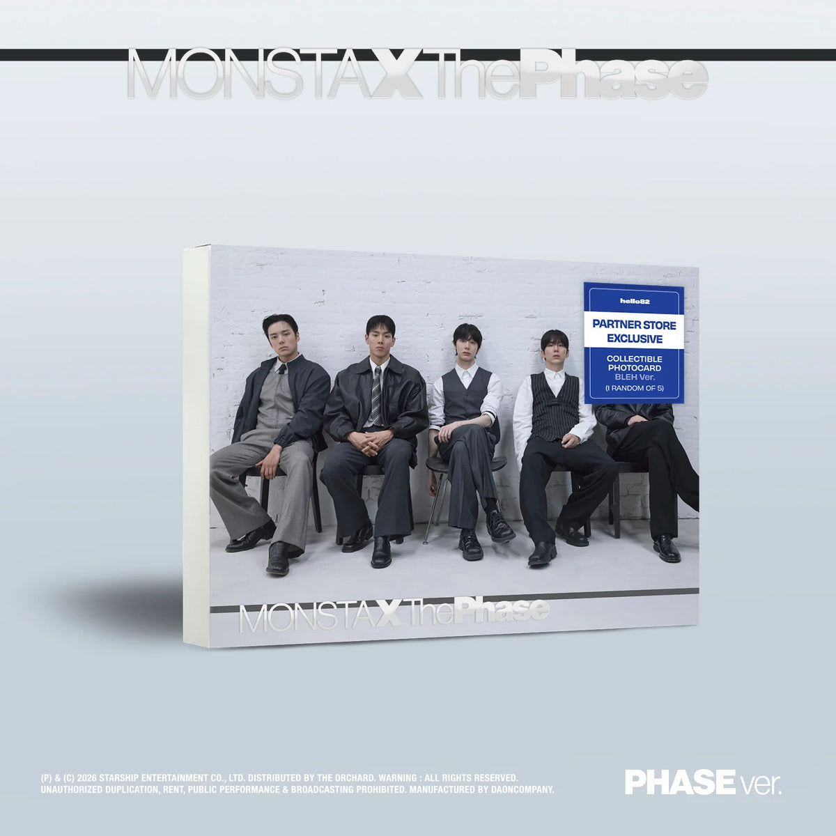 (U.S. VER.) MONSTA X (몬스타엑스) EP Album - [The Phase] PHASE VER ( PARTNER STORE EXCLUSIVE