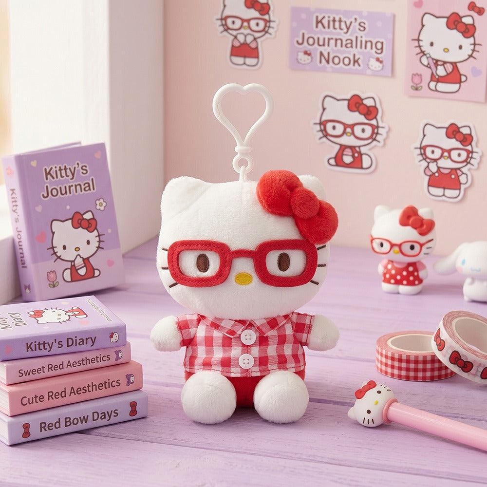 Hello Kitty Heart Nerdy Glasses Keychain
