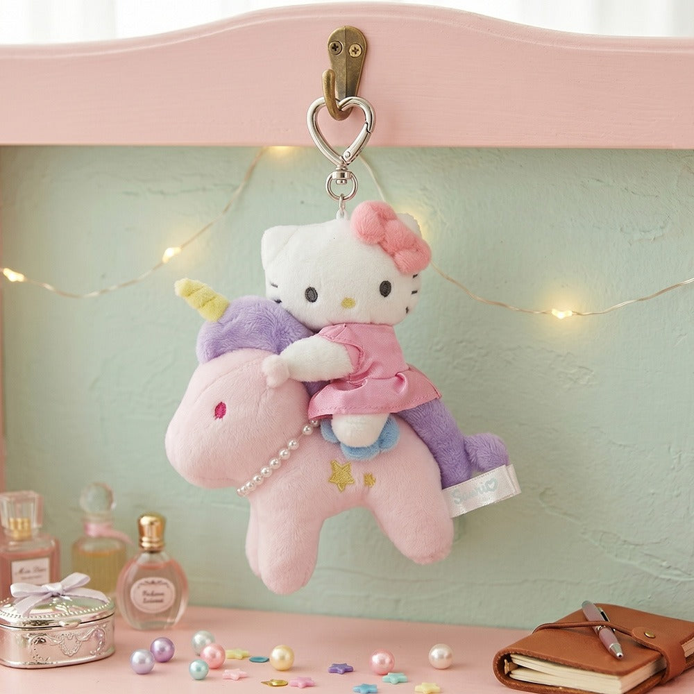 Hello Kitty Pink Unicorn Plush Keychain