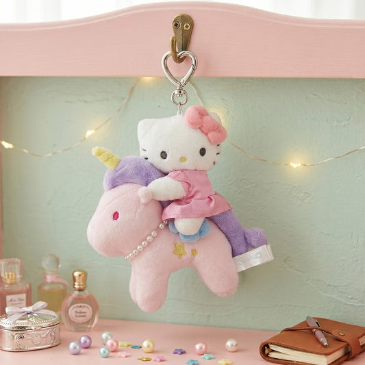 Hello Kitty Pink Unicorn Plush Keychain