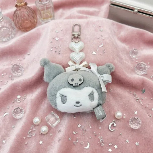 Kuromi Silver Beads Keychain