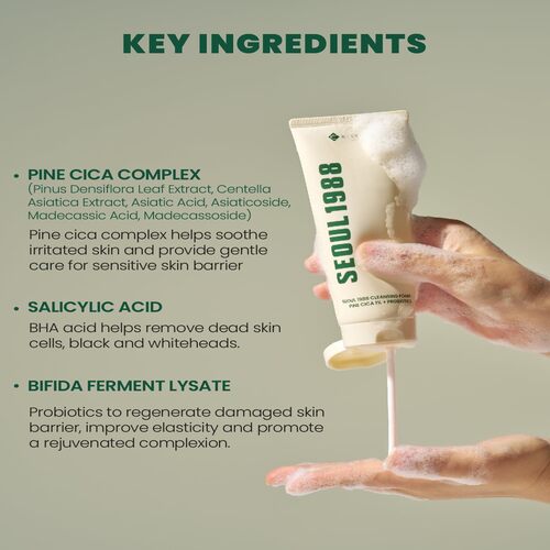 [K Secret] SEOUL 1988 Cleansing Foam : Pine Cica 1% + Probiotics 150ml