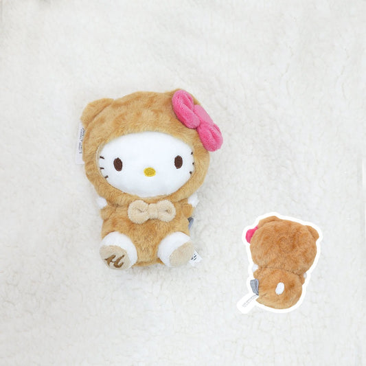 Hello Kitty Leopard Print Plush Keychain