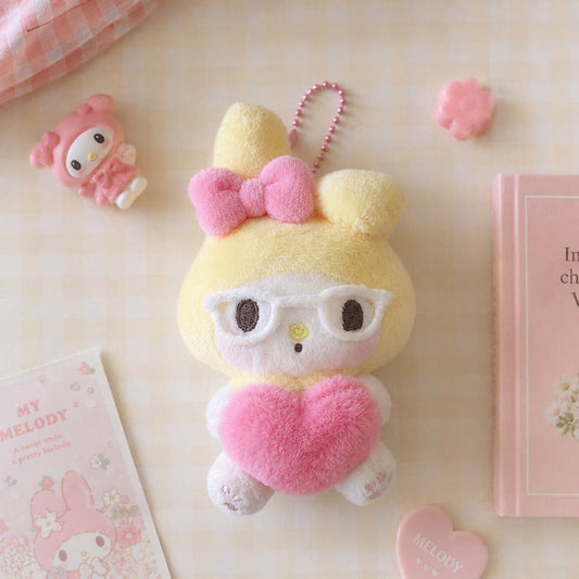 My Melody Heart Nerdy Glasses Keychain