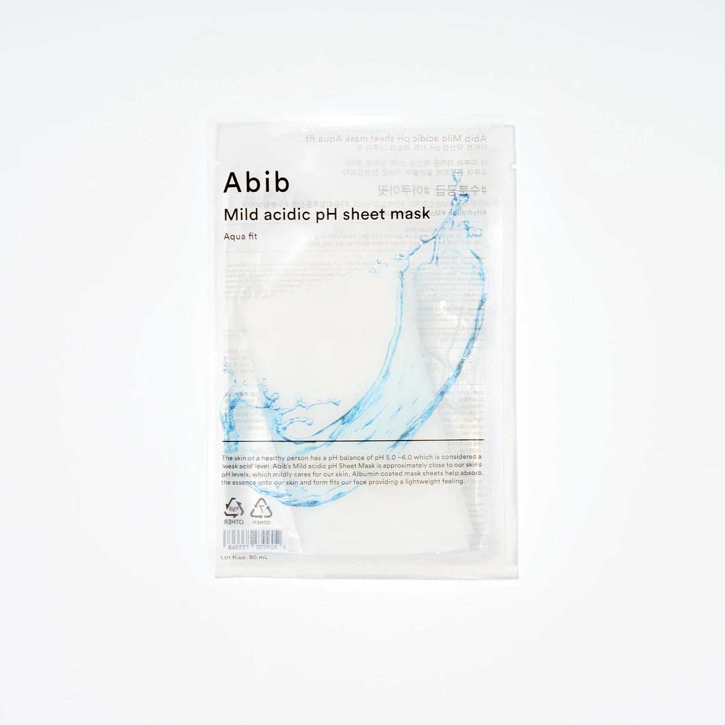 [ABIB] Mild acidic pH sheet mask Aqua fit