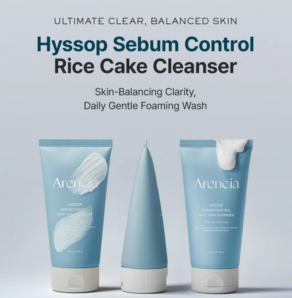 [Arencia] Hyssop Sebum Control Rice Cake Cleanser