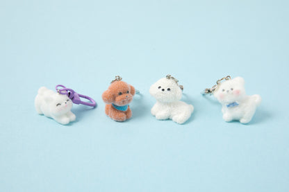 [Art Box] Blue Ribbon Bear Fluffy Keyring