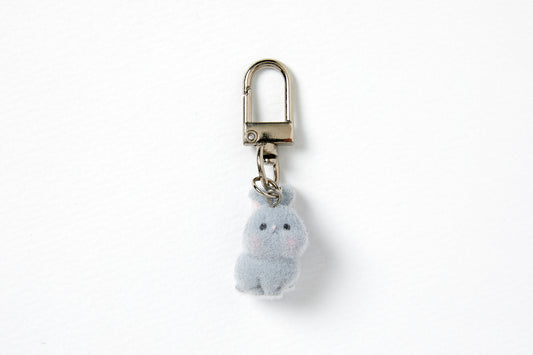 [Art Box] Gray Rabbit Fluffy Keyring