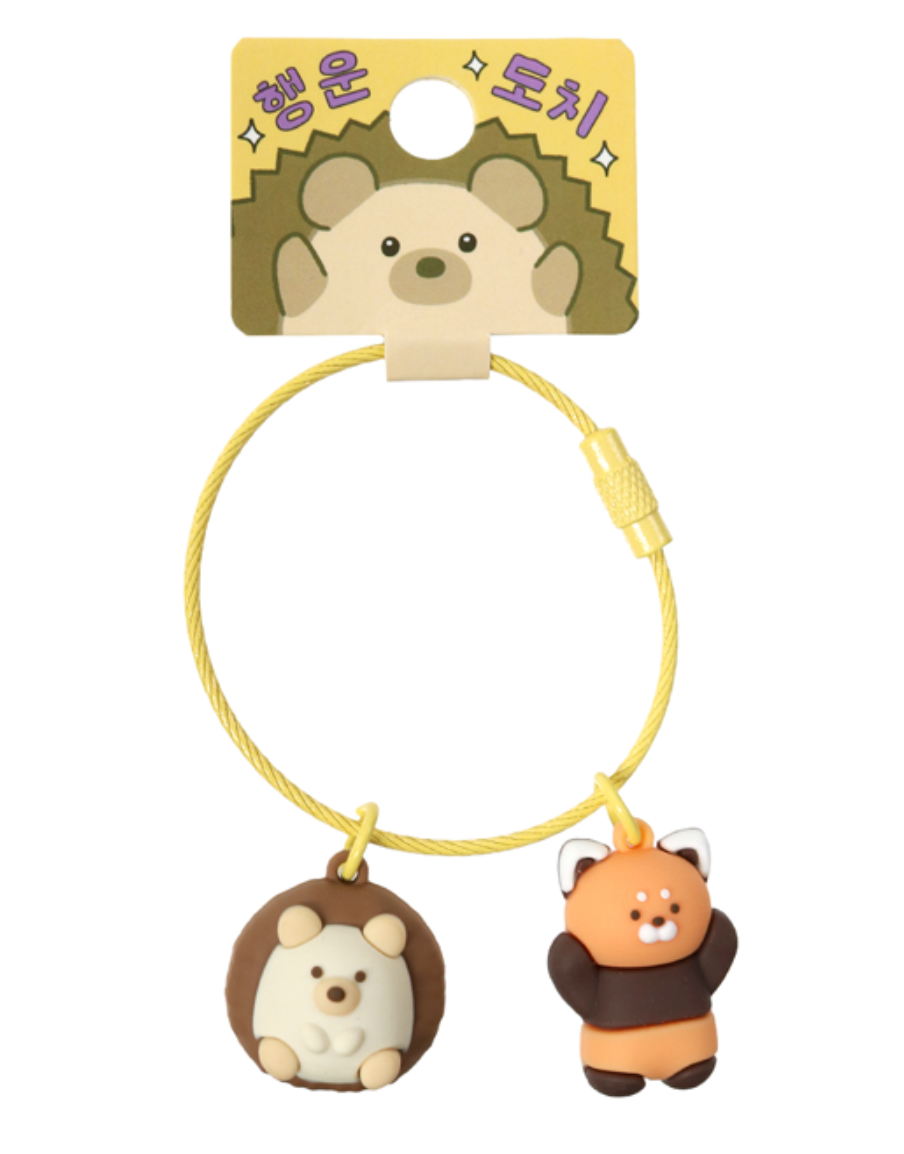 [Art Box] Hedgehog & Red Panda Keyring