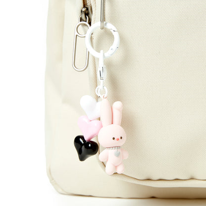 [Art Box] Long Rabbit Three-Heart Keyring