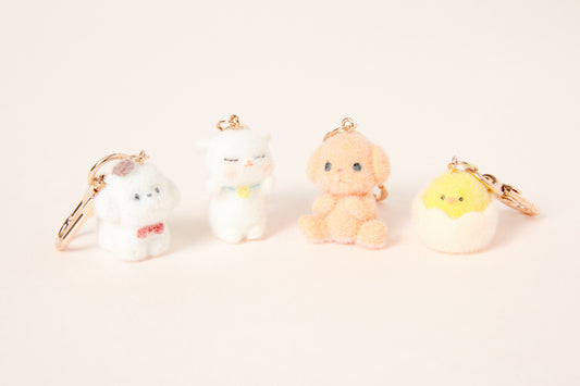 [Art Box] Orange Puppy Fluffy Keyring
