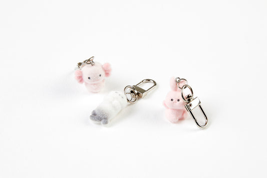 [Art Box] Pink Rabbit Fluffy Keyring