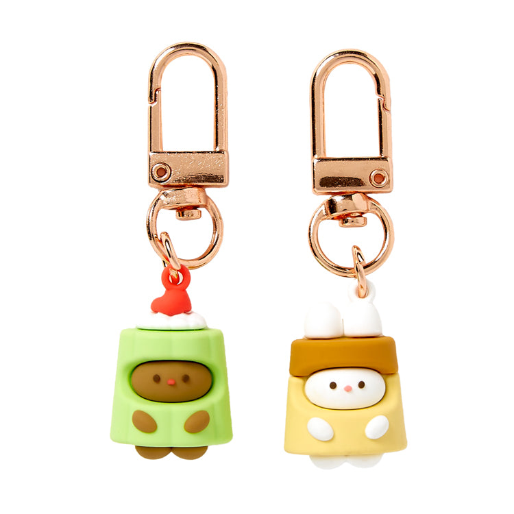 [Art Box] Pudding Rabbit & Bear Keyring Set