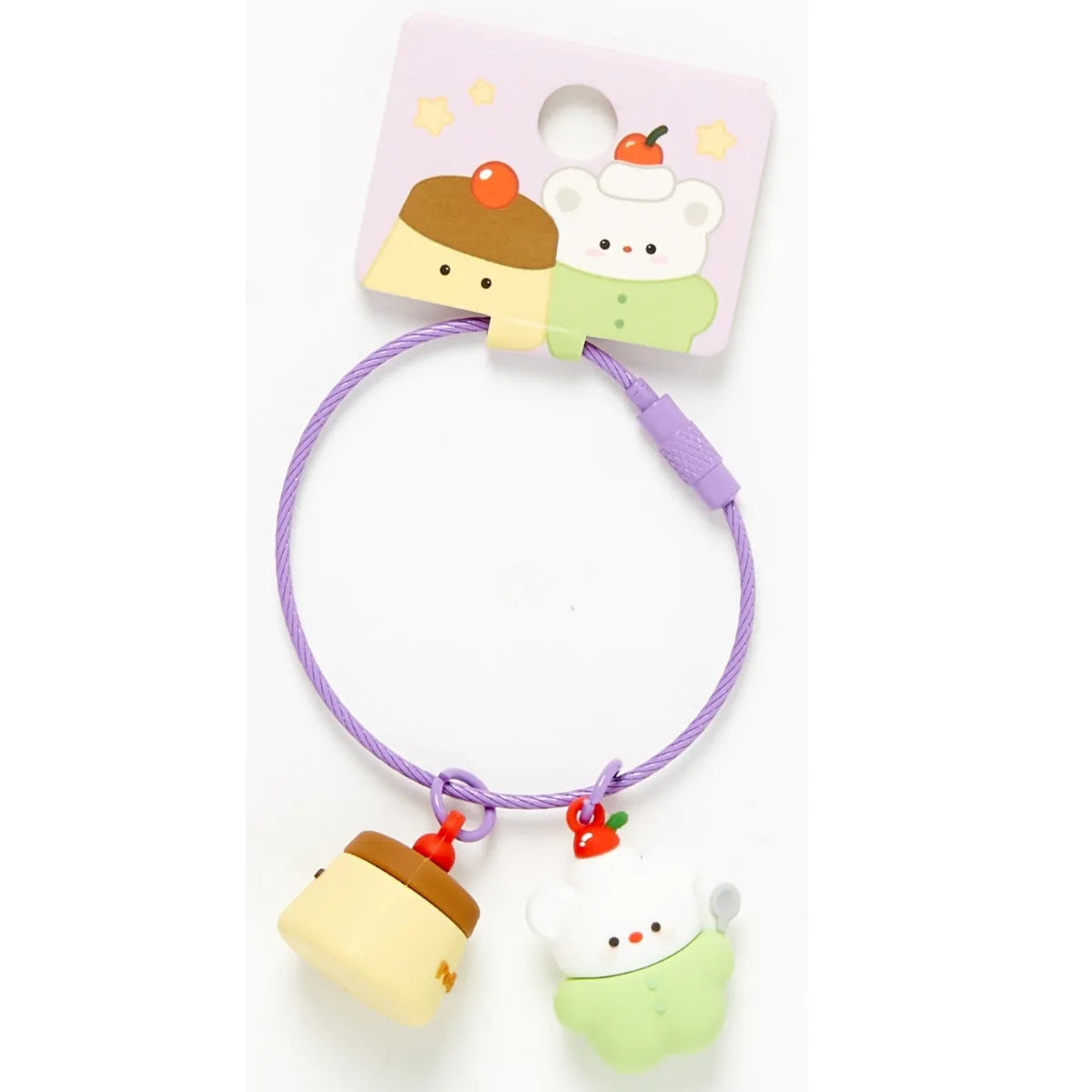 [Art Box] Pudding Teddy Bear Keyring Set