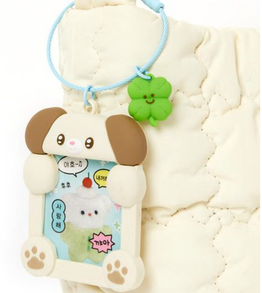 [Art Box] Puppy Clover Mini Photo Keyring