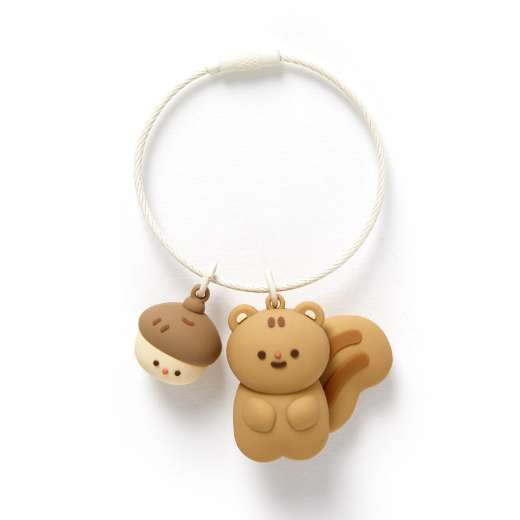 [Art Box] Squirrel & Acorn Keyring Set
