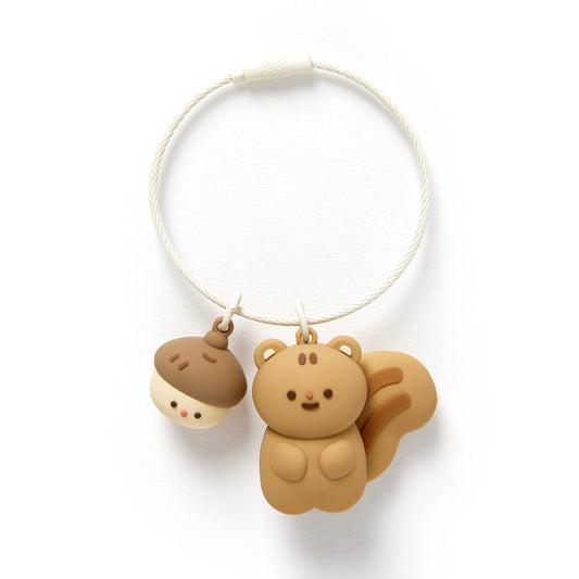 [Art Box] Squirrel & Acorn Keyring Set