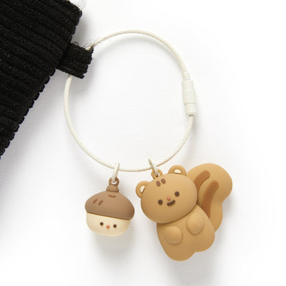 [Art Box] Squirrel & Acorn Keyring Set