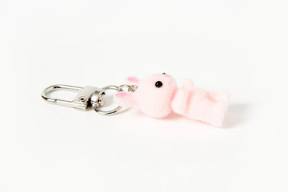 [Art Box] Stand Pink Rabbit Fluffy Keyring