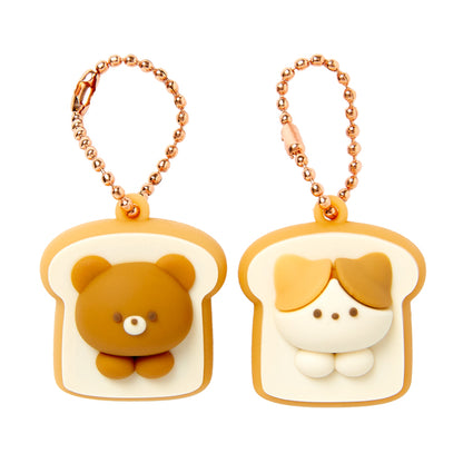 [Art Box] Toast Bear & Cat Keyring Set