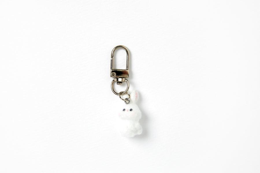 [Art Box] White Rabbit Fluffy Keyring