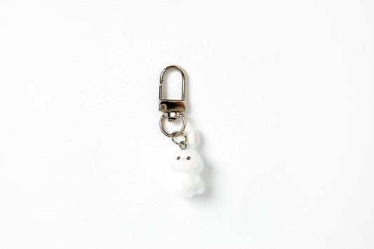 [Art Box] White Rabbit Fluffy Keyring