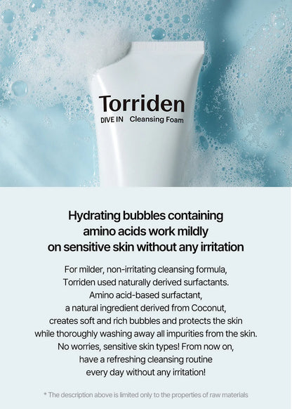 [Torriden] DIVE-IN Low Molecular Hyaluronic Acid Cleansing Foam