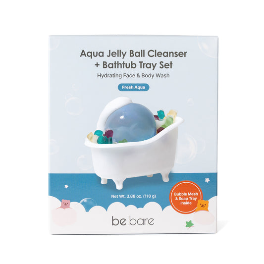 Be Bare Aqua Jelly Ball Cleanser+Bathtub Tray Set-Fresh Aqua