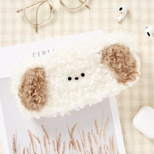 Fuffy Puppy Beige Pouch