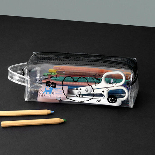 Happy Day Bear Double Zipper Pouch