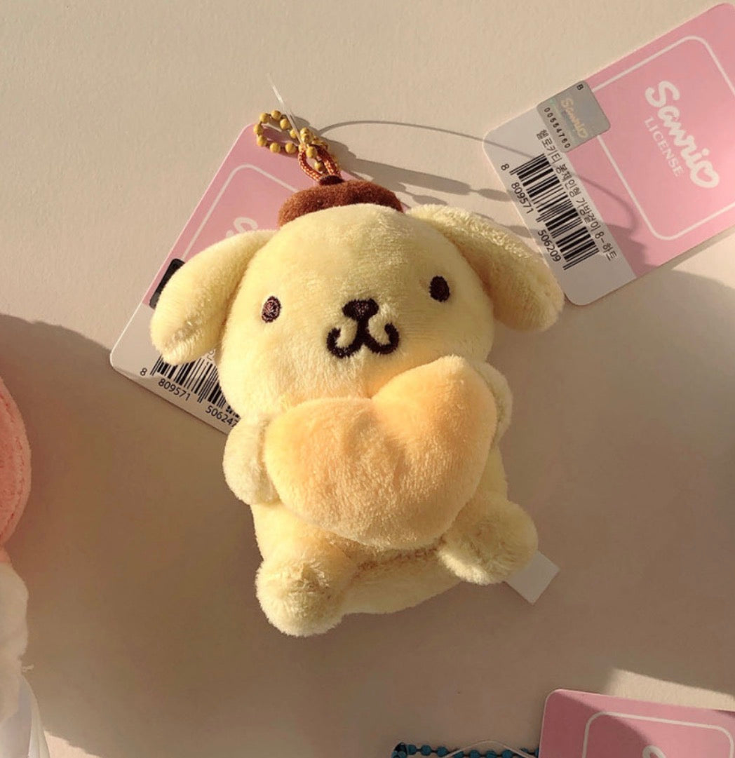 Pompompurin Heart Keychain