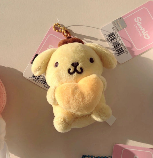 Pompompurin Heart Keychain