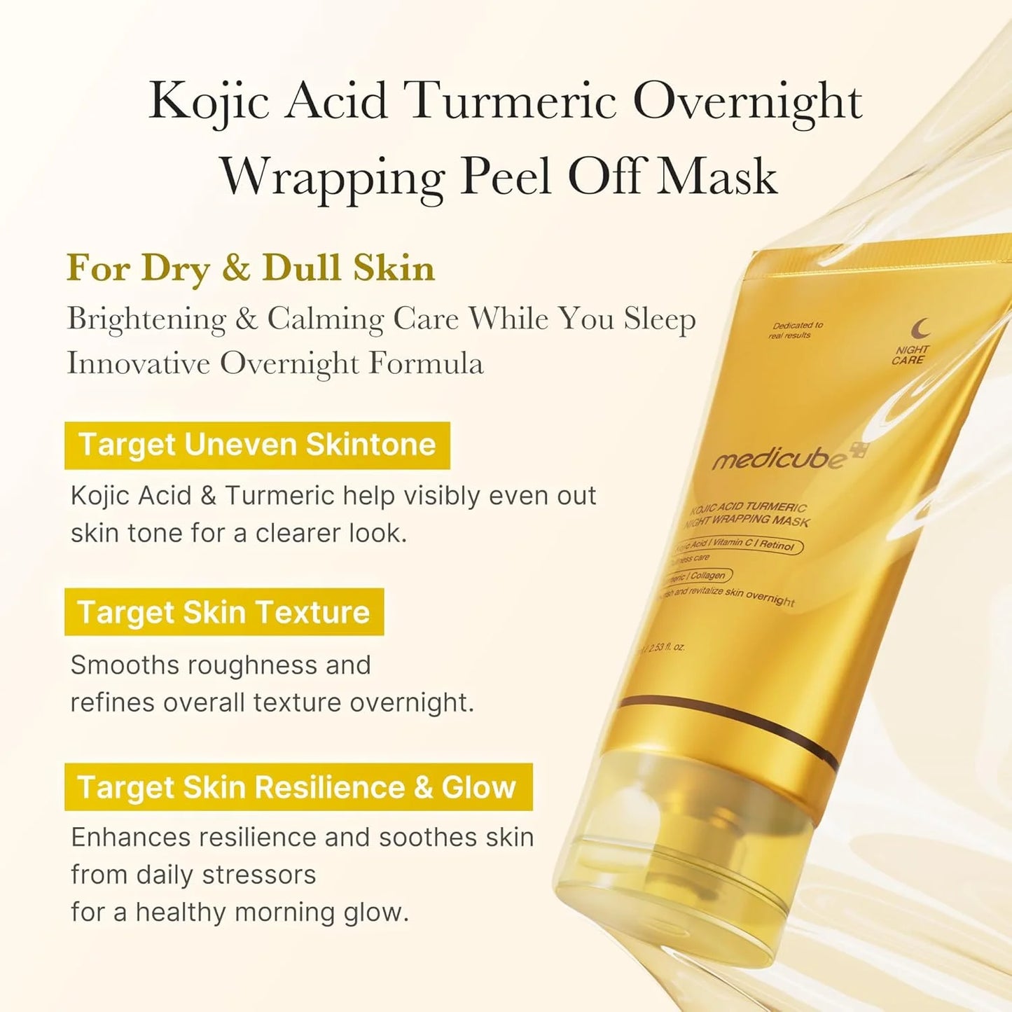 [MEDICUBE] Kojic Acid Turmeric Night Wrapping Mask