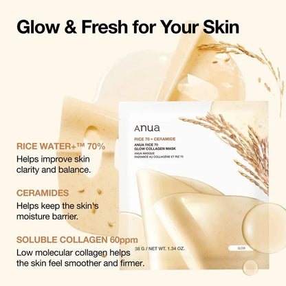 [ANUA] Rice 70 Glow Collagen Mask