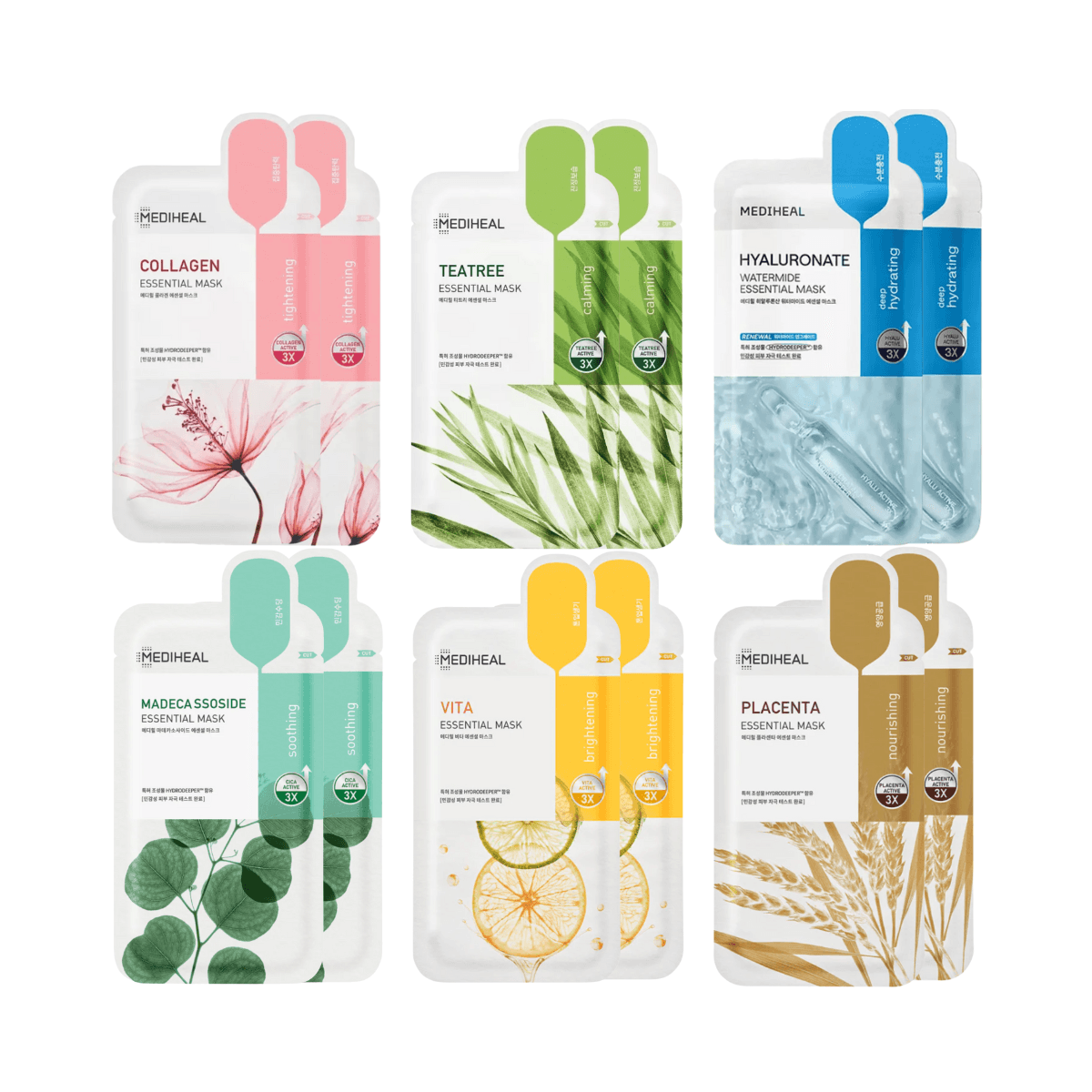 [Mediheal] Essential Variety Facial Sheet Masks 12pk