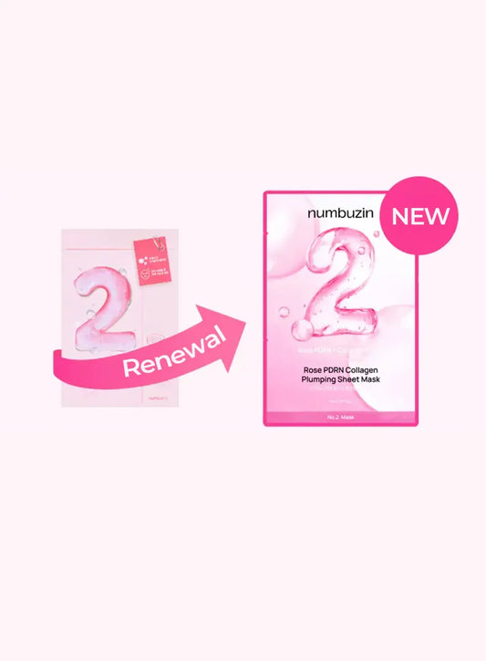 [Numbuzin] No.2 Rose PDRN Collagen Plumping Sheet Mask 4pc