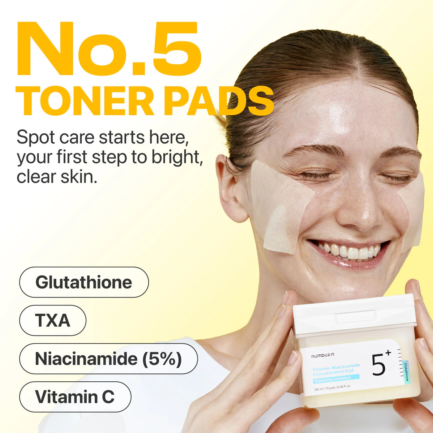 [Numbuzin] No.5 Vitamin-Niacinamide Concentrated Toner Pads