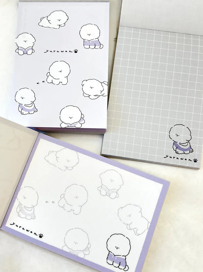 Poodle Dog Yuruwan Chirashi Mini Notepad