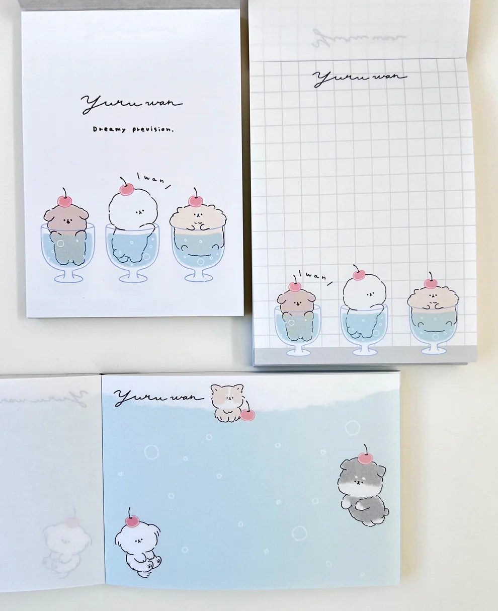 Puppy Dog Dessert Yuru Wan Dreamy Prevision Mini Notepad