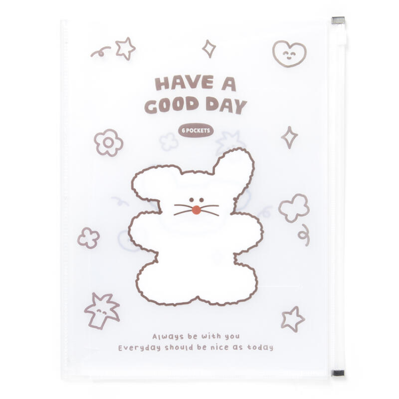 Rabbit 6-Pocket Zip File Folder