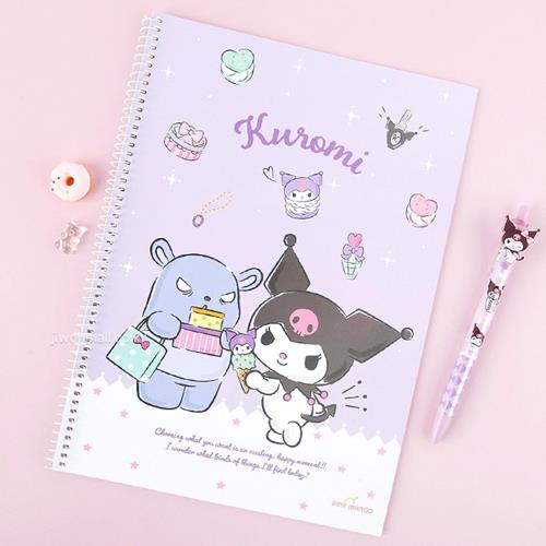 SANRIO LINED SPRING NOTEBOOK - KUROMI