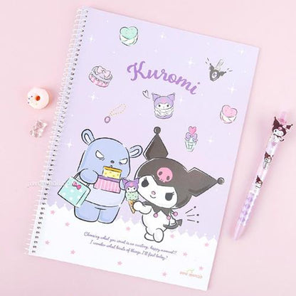 SANRIO LINED SPRING NOTEBOOK - KUROMI